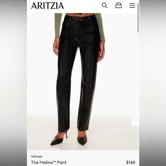 Aritzia Melina Pant - Sz 4 Black Regular Length - Picture 3 of 10
